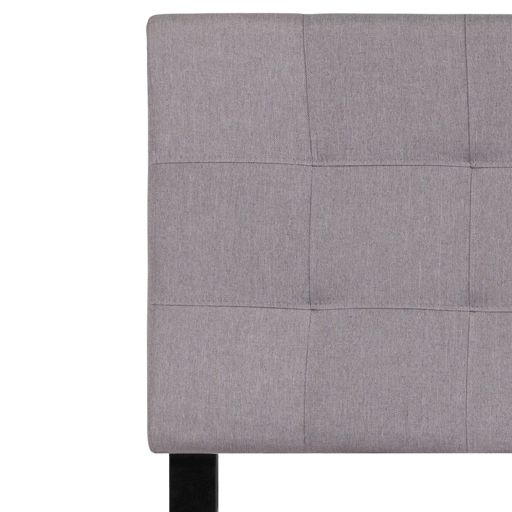 Tufted Upholstered Twin Size Headboard in Light Gray Fabric. Picture 8