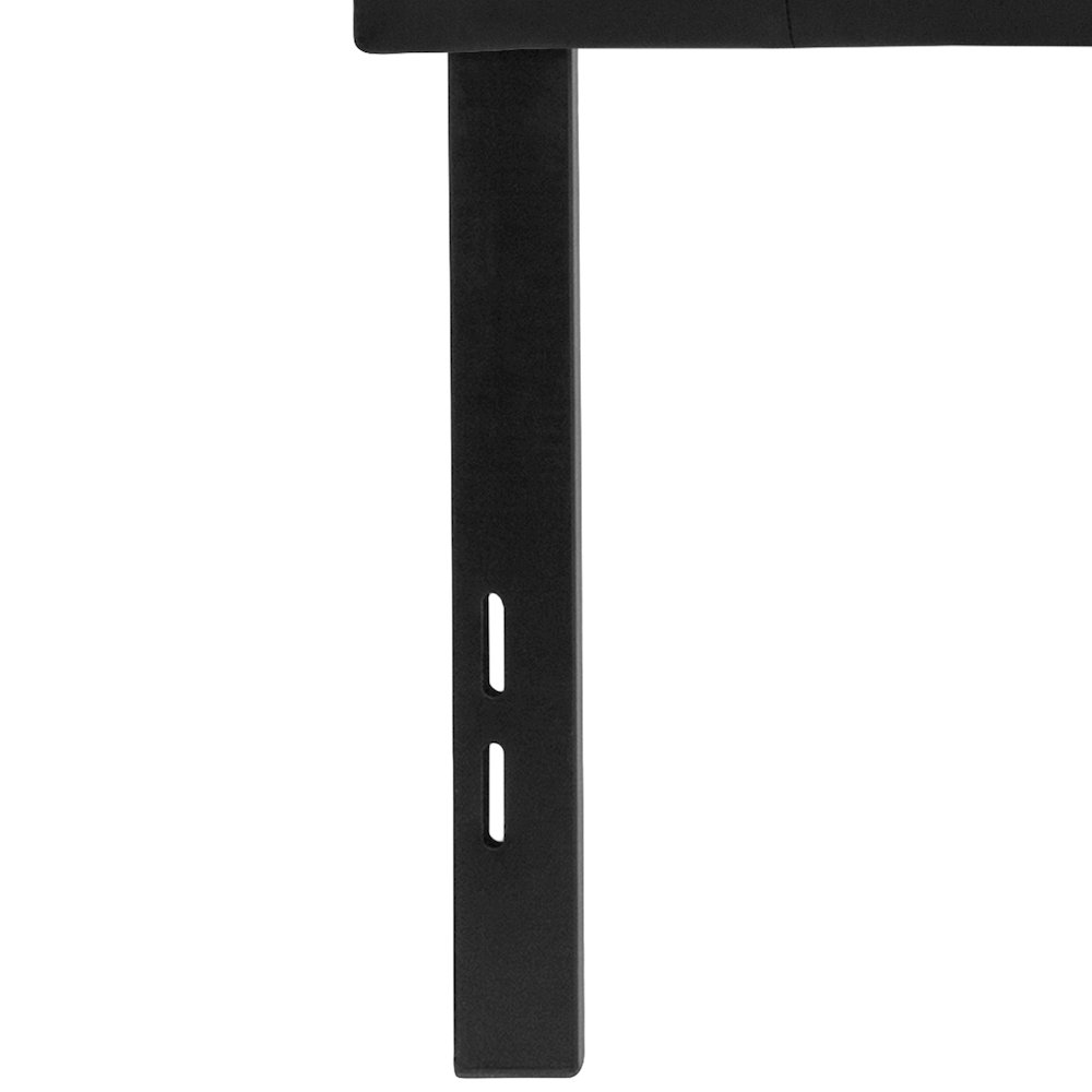 Tufted Upholstered Full Size Headboard in Black Vinyl. Picture 11