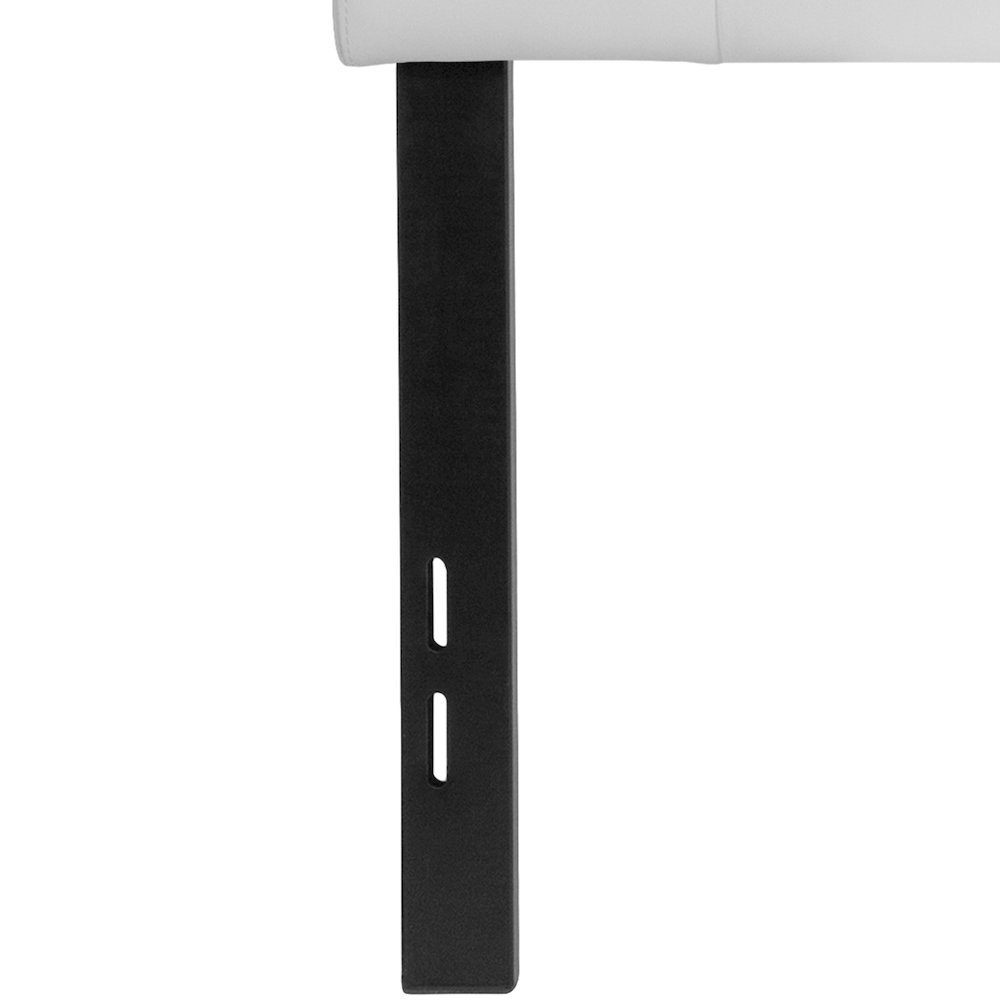 Tufted Upholstered Full Size Headboard in White Vinyl. Picture 10