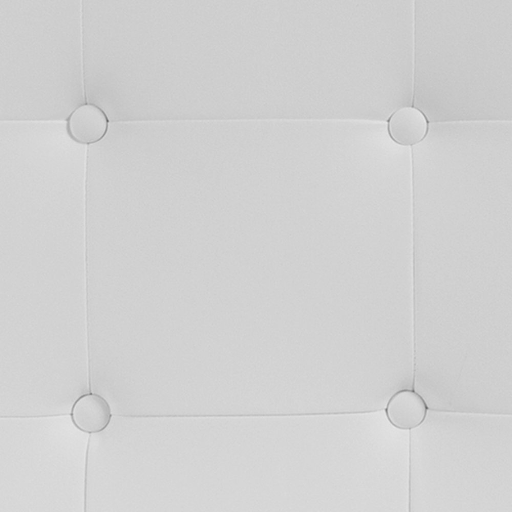 Tufted Upholstered Full Size Headboard in White Vinyl. Picture 11