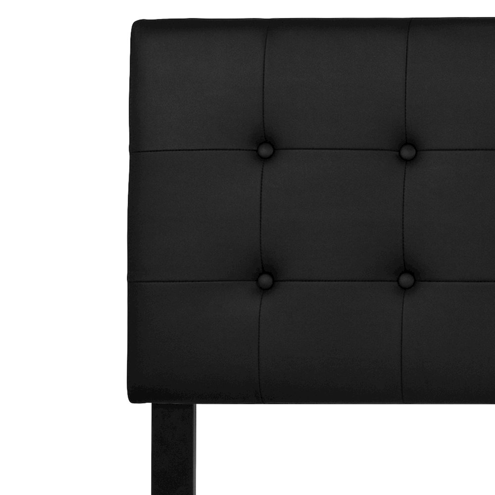 Tufted Upholstered King Size Headboard in Black Vinyl. Picture 8