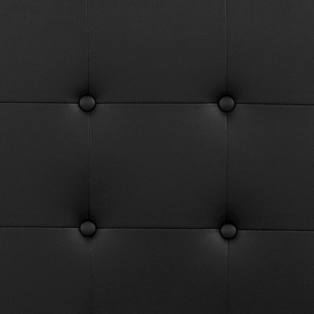 Tufted Upholstered Queen Size Headboard in Black Vinyl. Picture 13