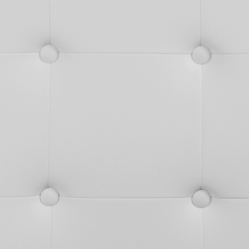 Tufted Upholstered Queen Size Headboard in White Vinyl. Picture 10