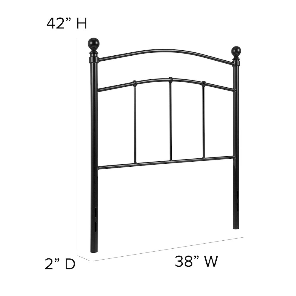 Woodstock Decorative Black Metal Twin Size Headboard. Picture 5