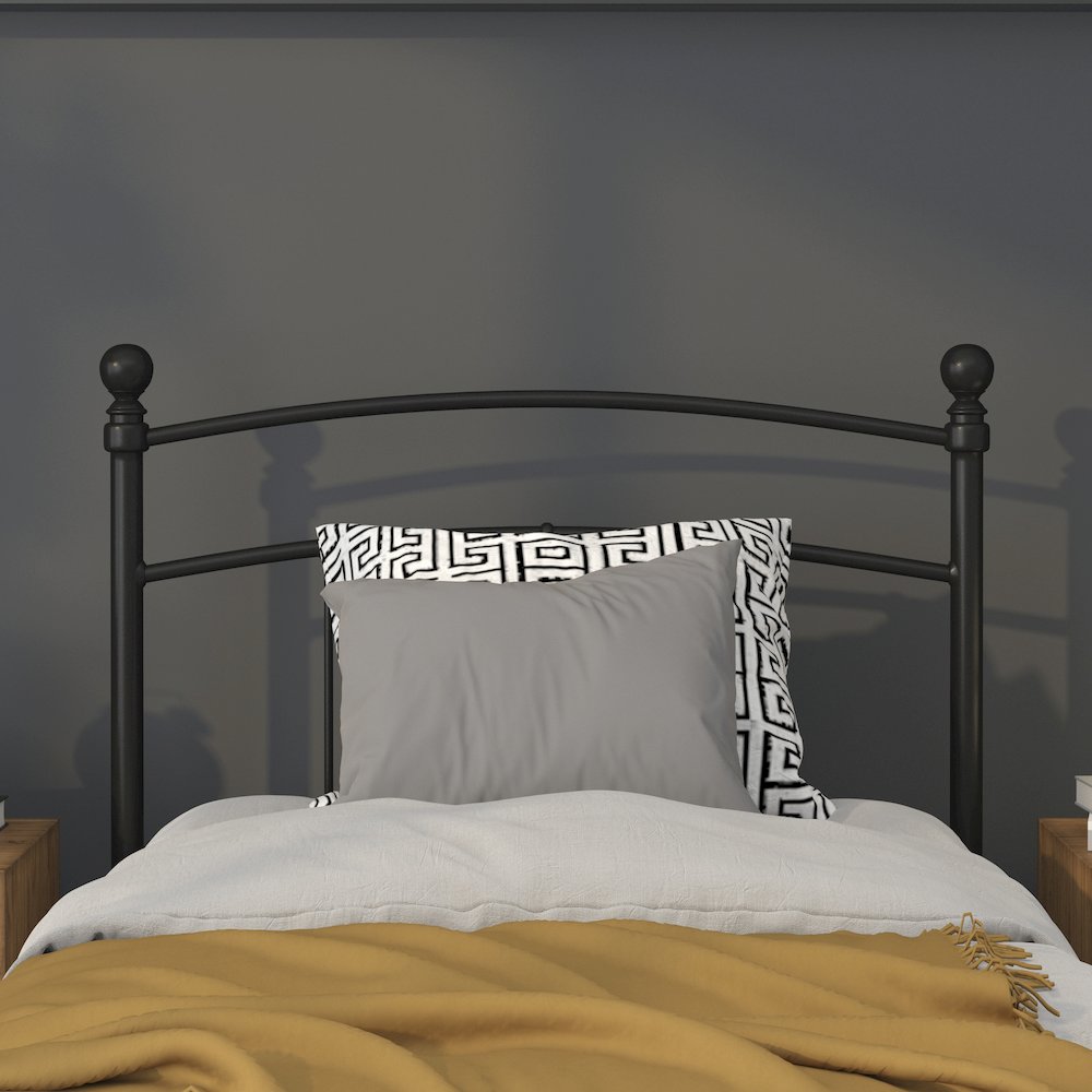 Woodstock Decorative Black Metal Twin Size Headboard. Picture 6