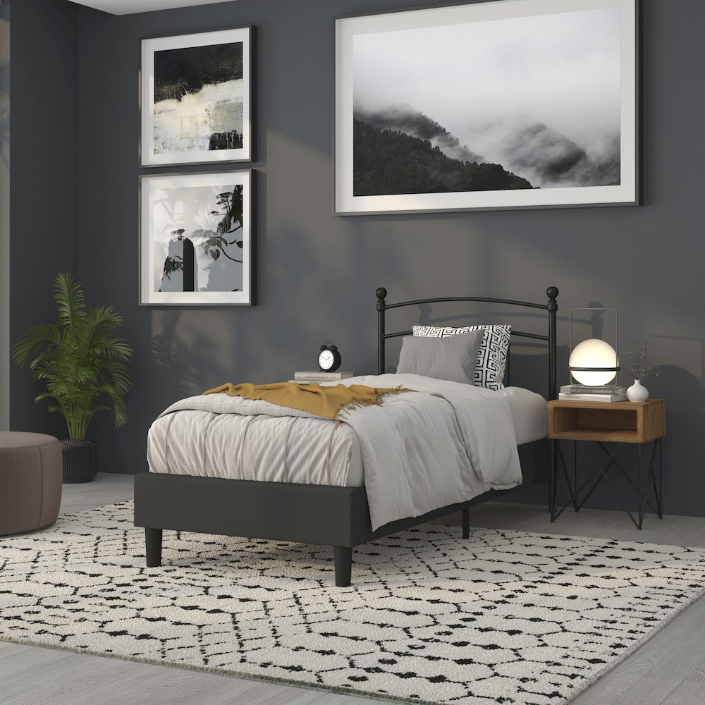 Woodstock Decorative Black Metal Twin Size Headboard. Picture 7