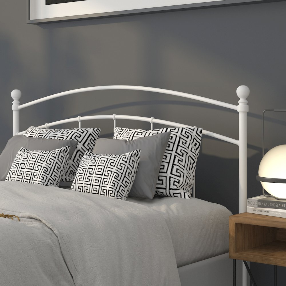 Decorative White Metal Queen Size Headboard. Picture 4