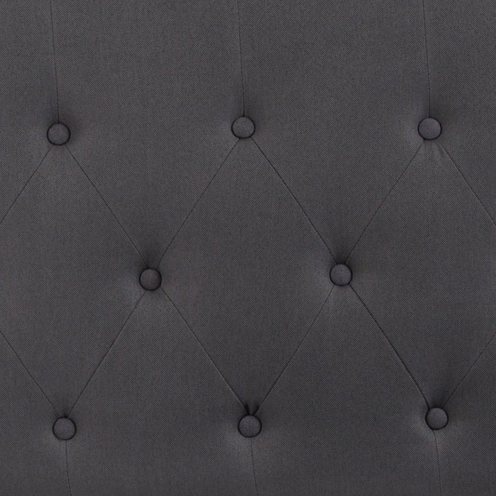 Tufted Upholstered Queen Size Headboard in Dark Gray Fabric. Picture 12