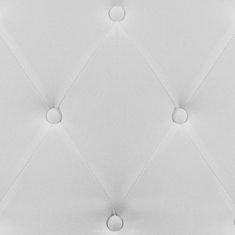 Tufted Upholstered Queen Size Headboard in White Fabric. Picture 12