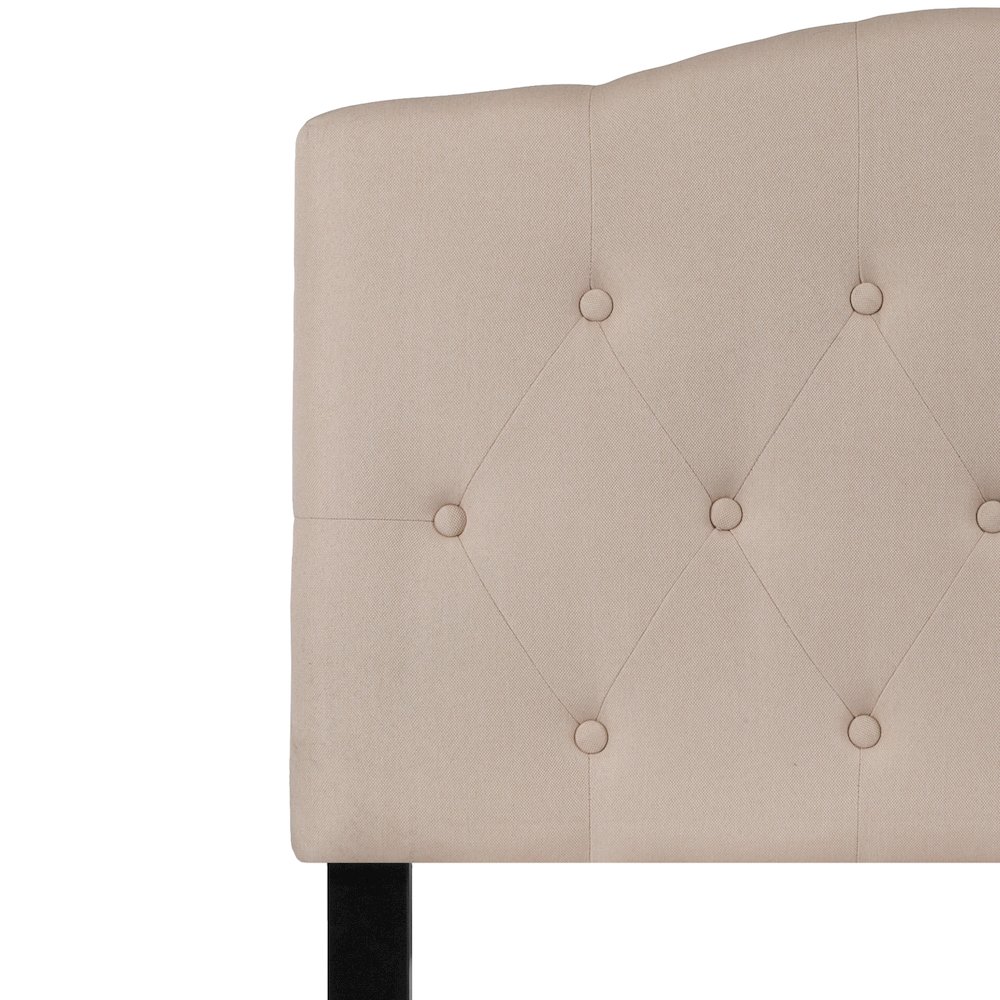 Tufted Upholstered Twin Size Headboard in Beige Fabric. Picture 9
