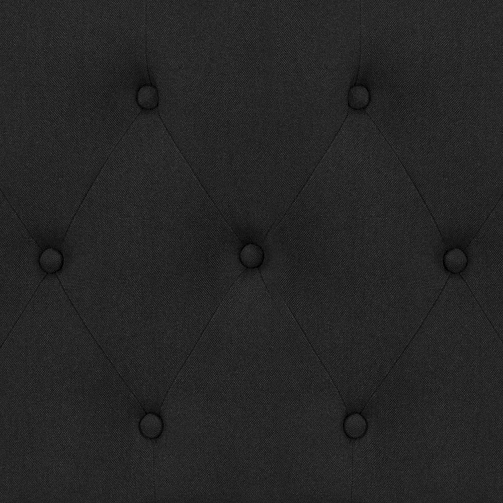 Arched Button Tufted Upholstered Twin Size Headboard in Black Fabric. Picture 9