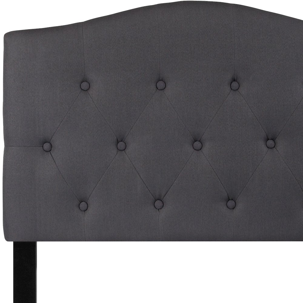 Tufted Upholstered Twin Size Headboard in Dark Gray Fabric. Picture 8