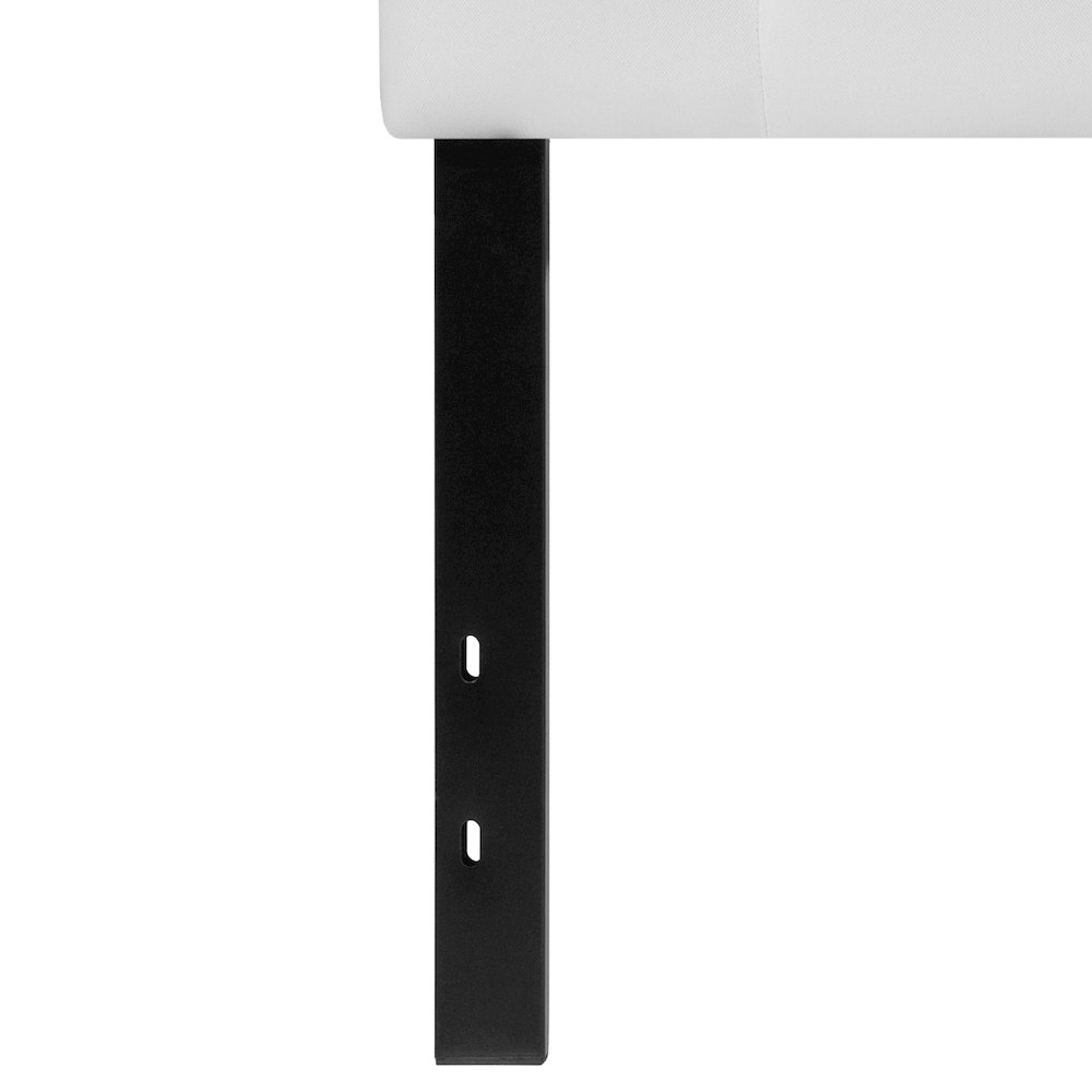 Tufted Upholstered Twin Size Headboard in White Fabric. Picture 9