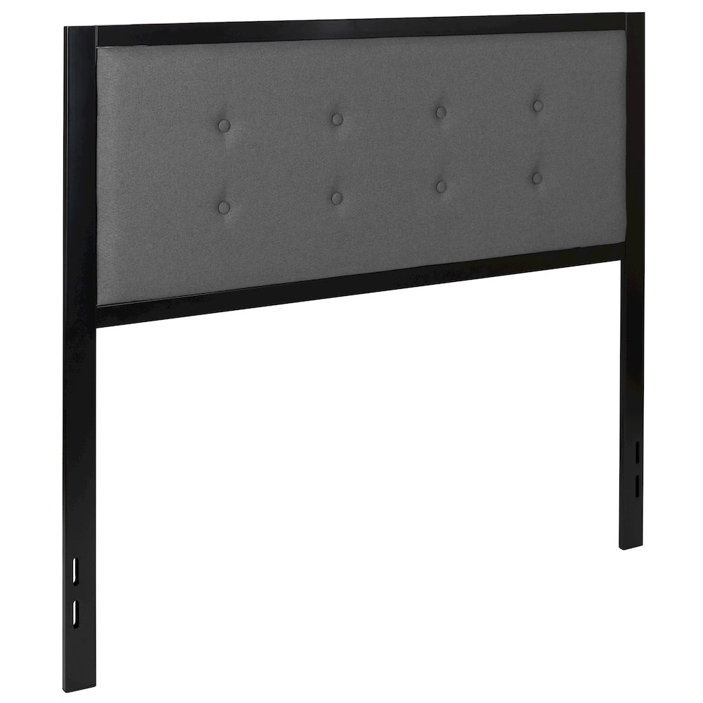 Metal Tufted Upholstered Full Size Headboard in Dark Gray Fabric. Picture 1