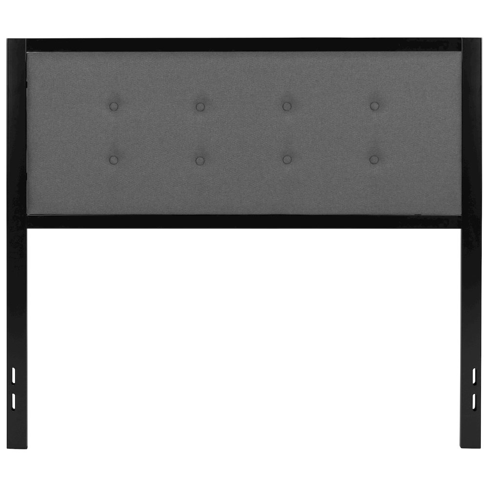 Metal Tufted Upholstered Full Size Headboard in Dark Gray Fabric. Picture 11