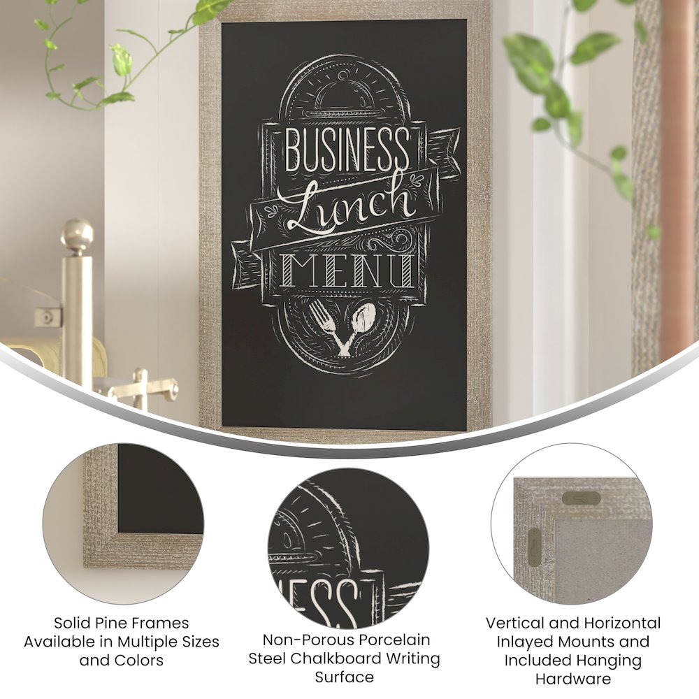 24" x 36" Weathered Wall Mount Magnetic Chalkboard Sign. Picture 4