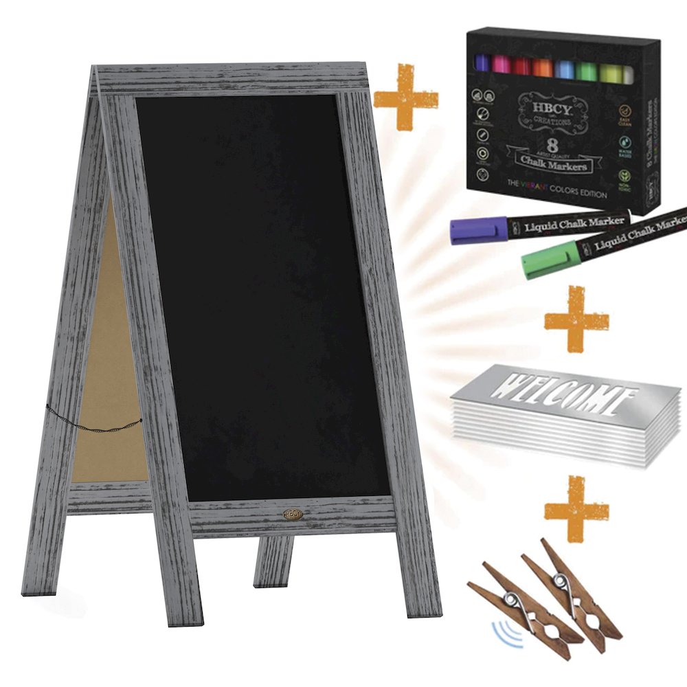 Vintage A-Frame Double Sided Indoor/Outdoor Magnetic Message Board Set. Picture 1