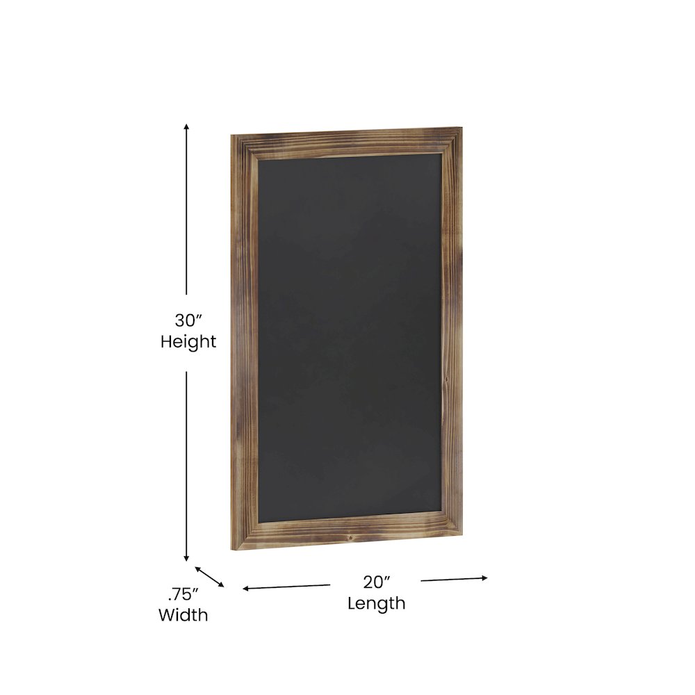 20" x 30" Torched Wood Wall Mount Magnetic Chalkboard Sign. Picture 5