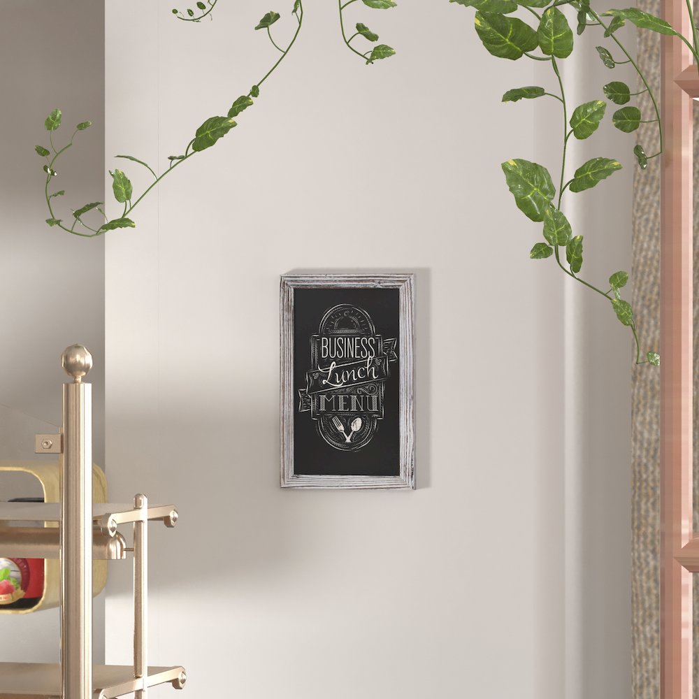 11" x 17" Whitewashed Wall Mount Magnetic Chalkboard Sign. Picture 2