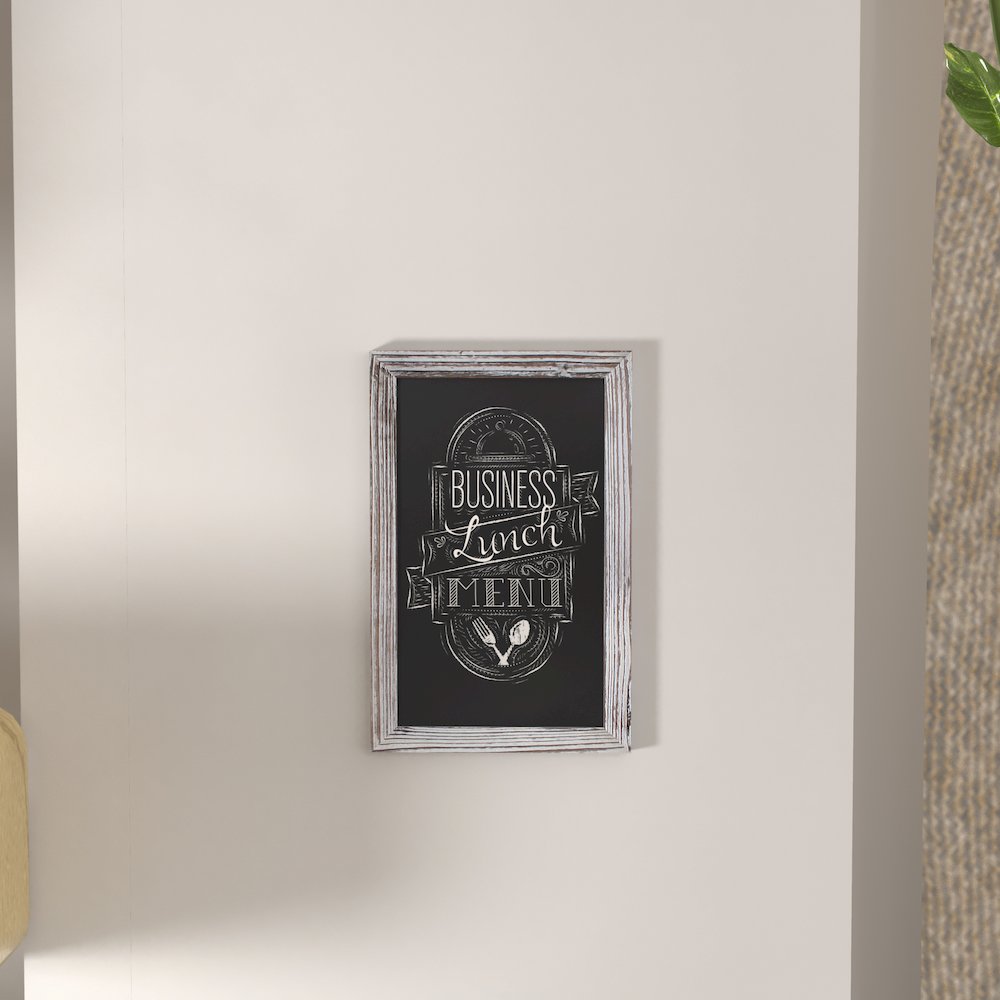 11" x 17" Whitewashed Wall Mount Magnetic Chalkboard Sign. Picture 7