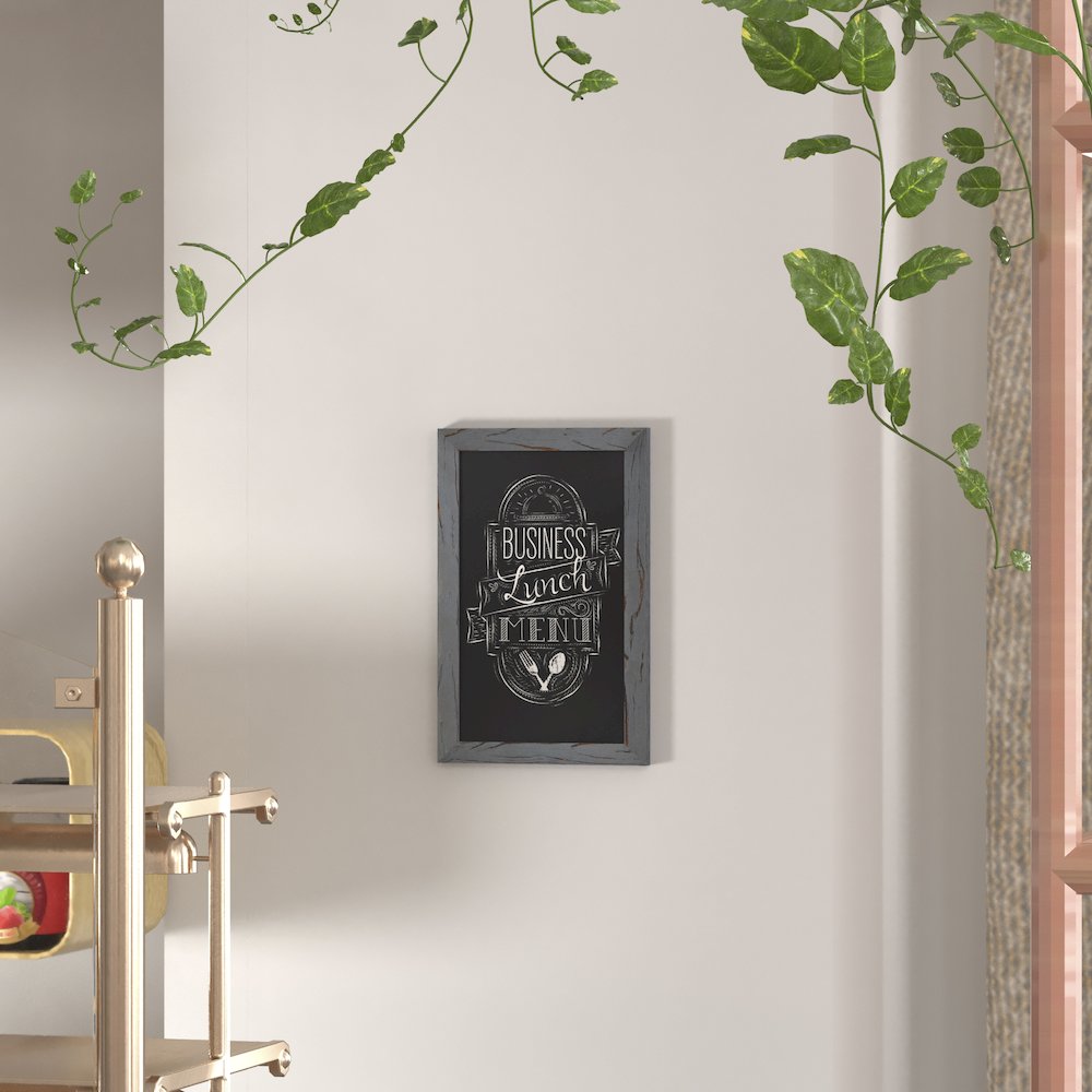 11" x 17" Gray Wall Mount Magnetic Chalkboard Sign. Picture 2