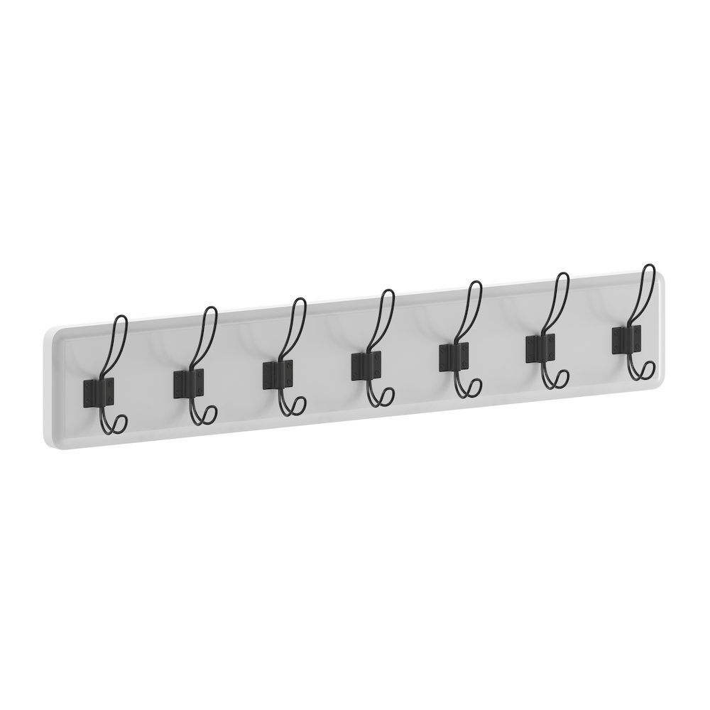 Rustic 34" Wall Mount Storage Rack with 7 Hanging Hooks. Picture 1