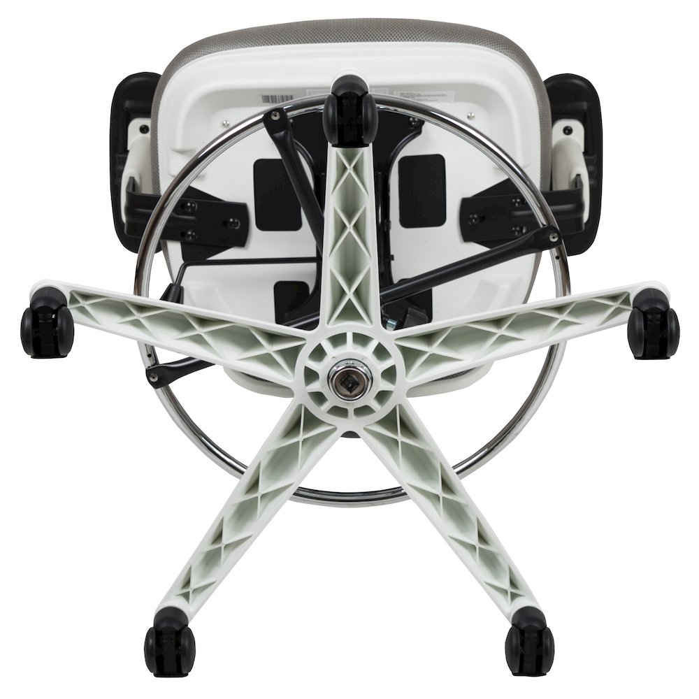 Mid-Back Light Gray Mesh Drafting Chair and White Frame. Picture 12
