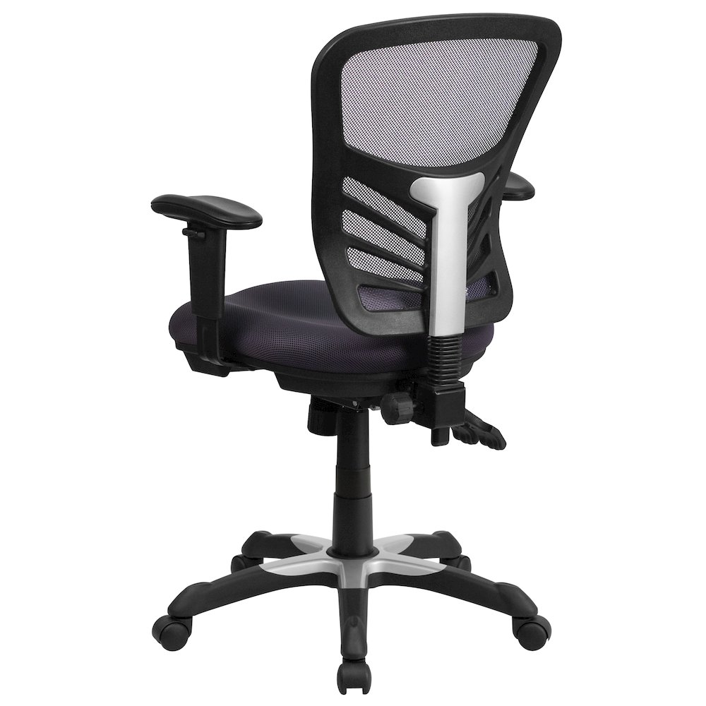 Mid-Back Dark Gray Mesh Multifunction Executive Swivel Office Chair. Picture 8