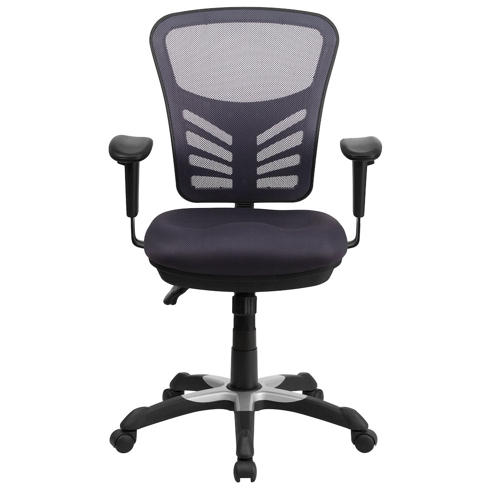 Mid-Back Dark Gray Mesh Multifunction Executive Swivel Office Chair. Picture 11