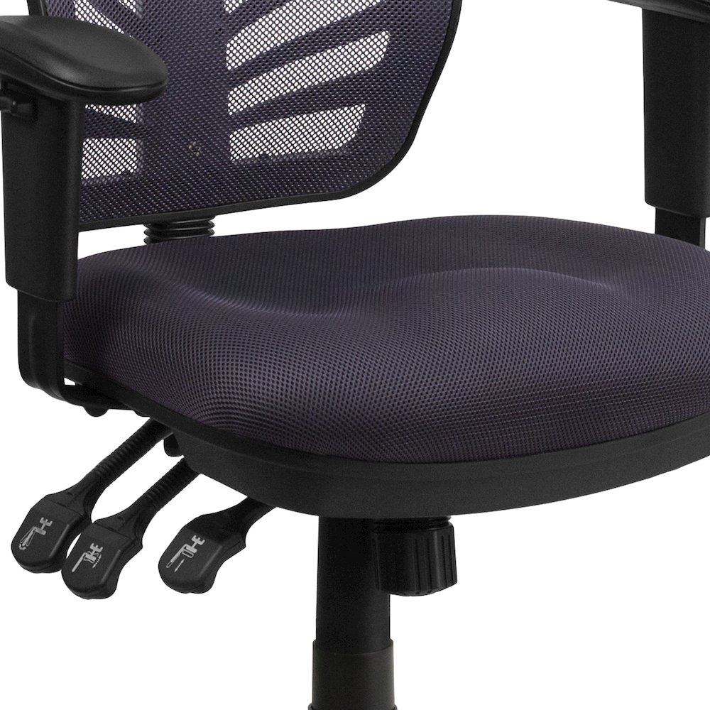 Mid-Back Dark Gray Mesh Multifunction Executive Swivel Office Chair. Picture 12
