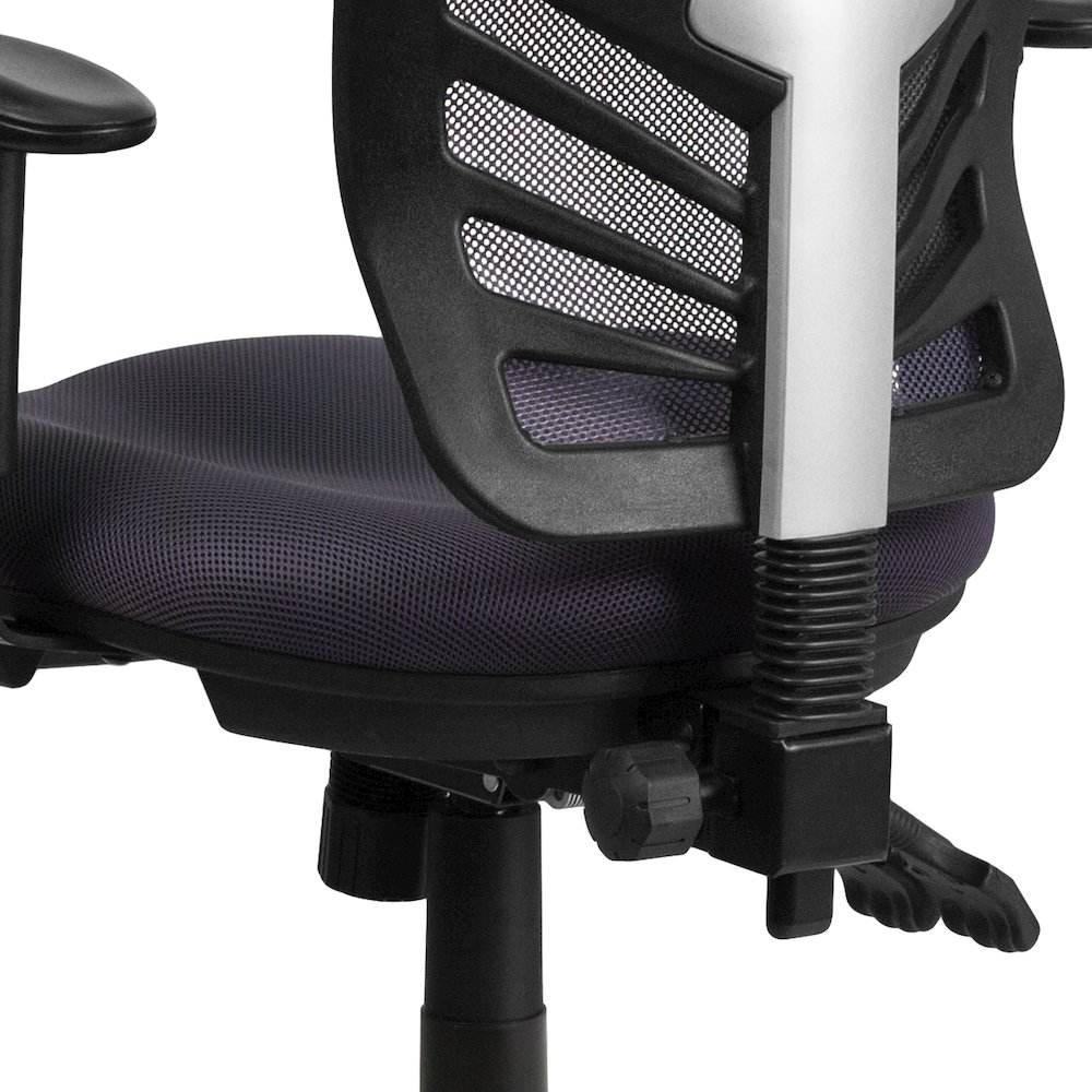 Mid-Back Dark Gray Mesh Multifunction Executive Swivel Office Chair. Picture 9