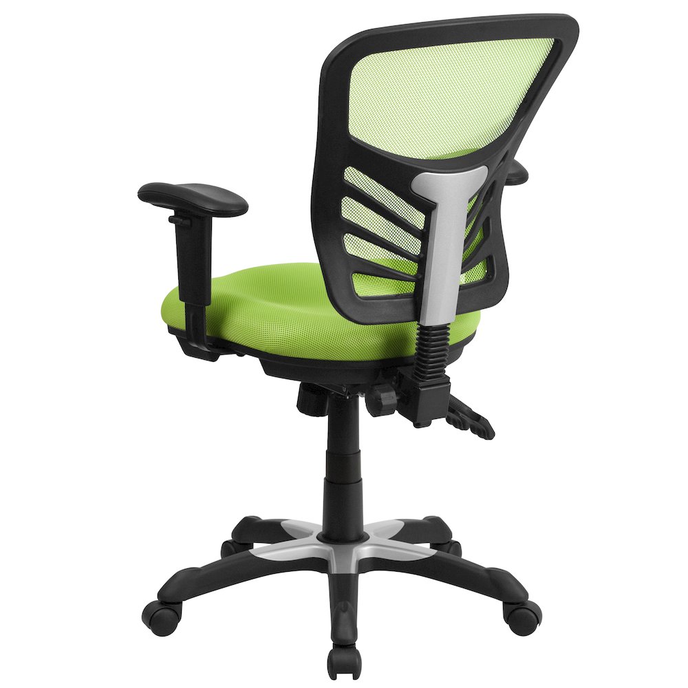 Mid-Back Green Mesh Multifunction Executive Swivel Office Chair. Picture 8