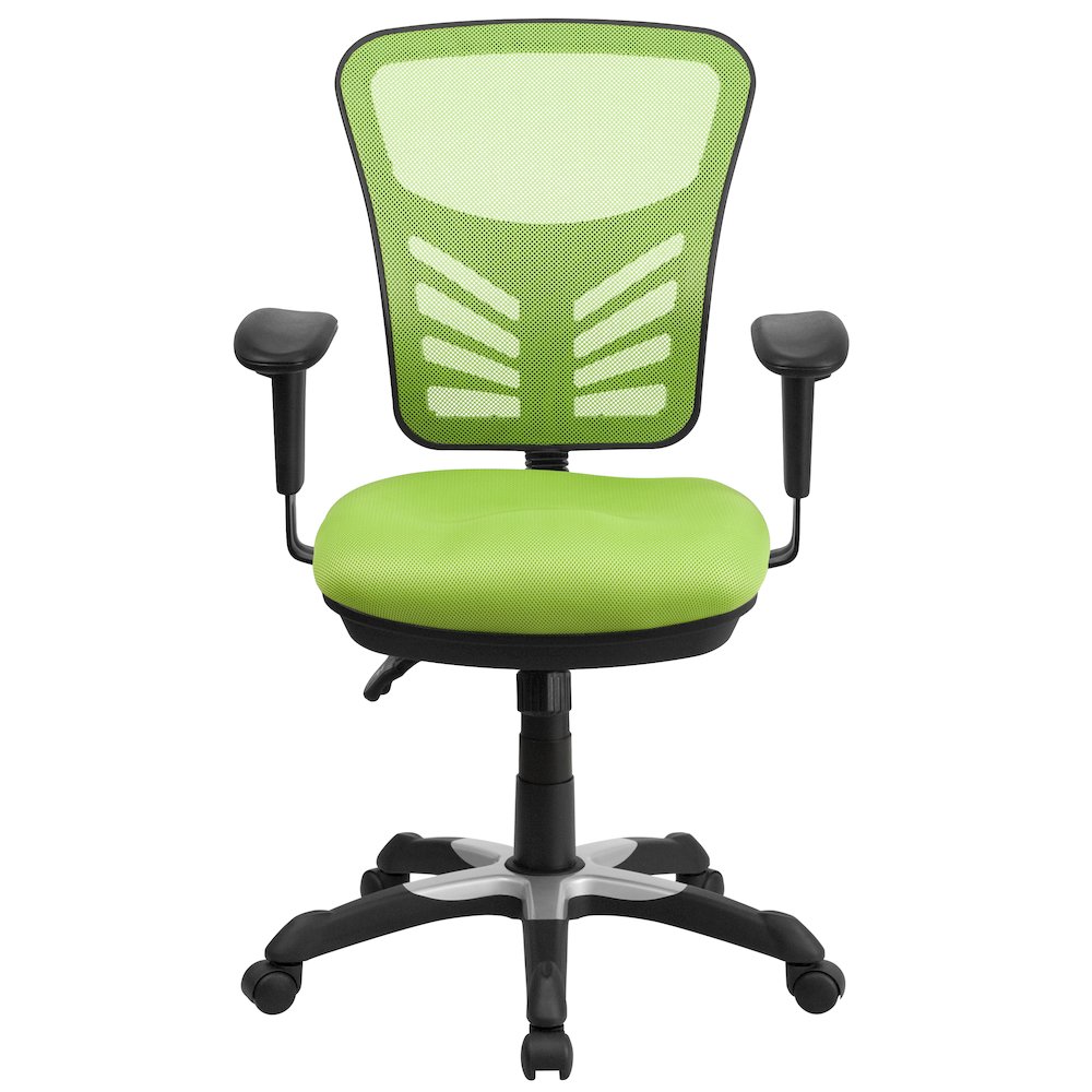 Mid-Back Green Mesh Multifunction Executive Swivel Office Chair. Picture 11