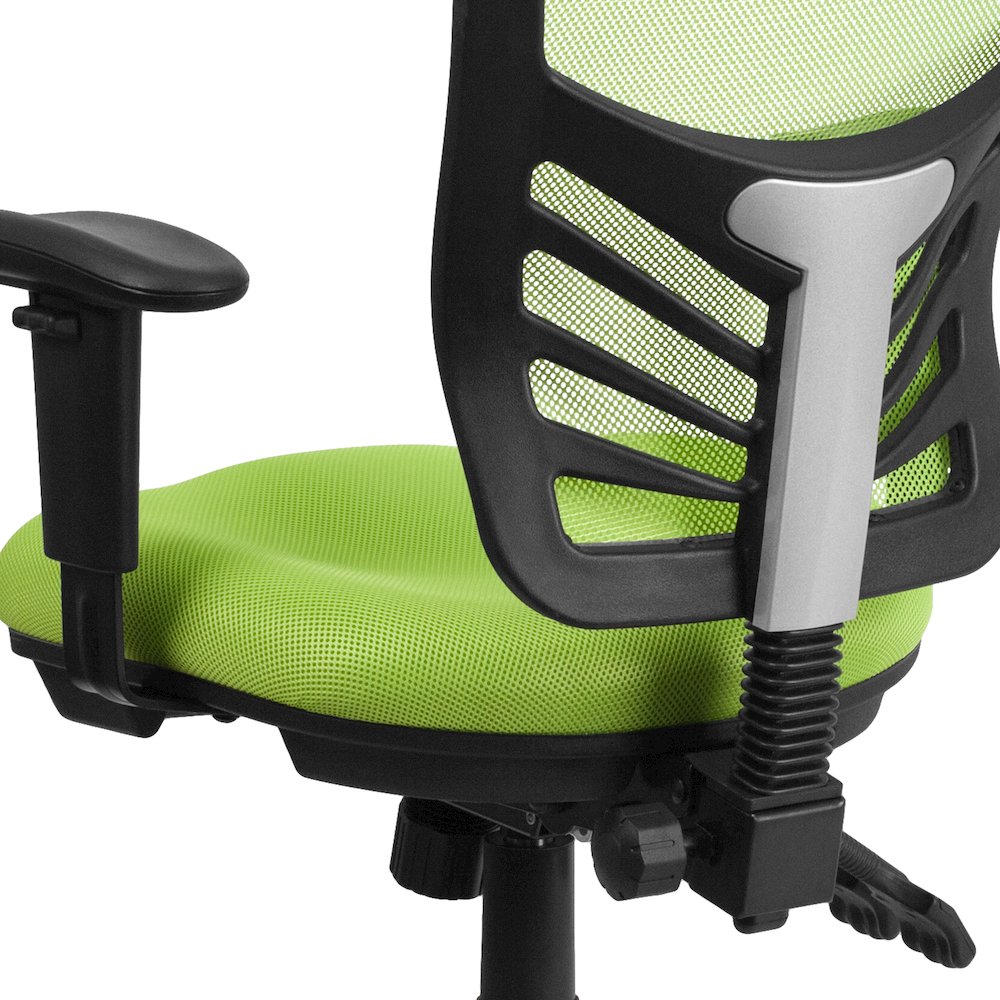 Mid-Back Green Mesh Multifunction Executive Swivel Office Chair. Picture 9