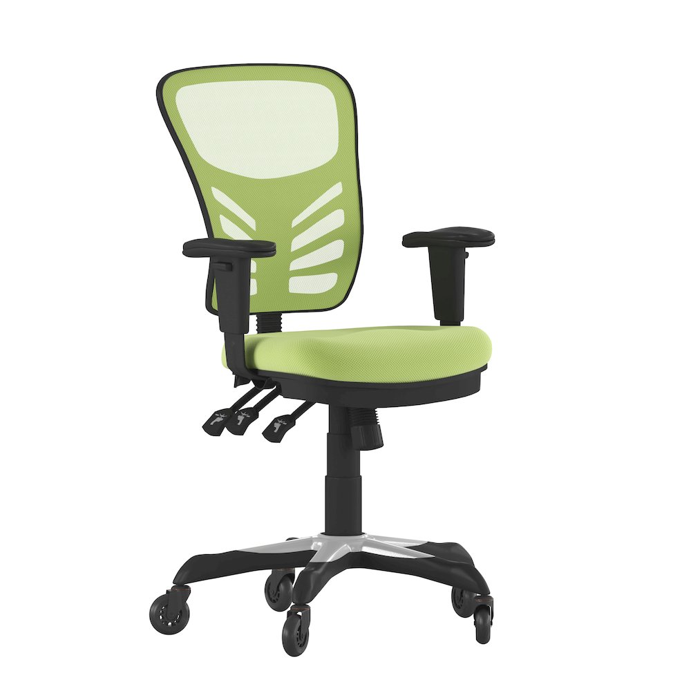 Mid-Back Green Mesh Multifunction Executive Swivel Office Chair. Picture 1