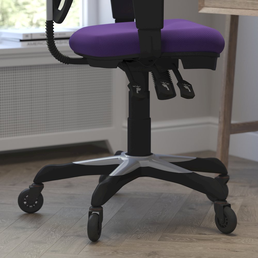 Mid-Back Purple Mesh Multifunction Executive Swivel Office Chair. Picture 7
