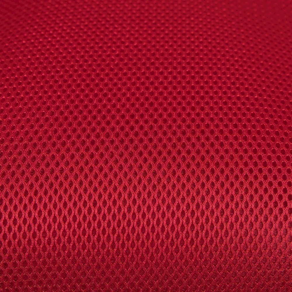 Mid-Back Red Mesh Multifunction Executive Swivel Office Chair and White Frame. Picture 15