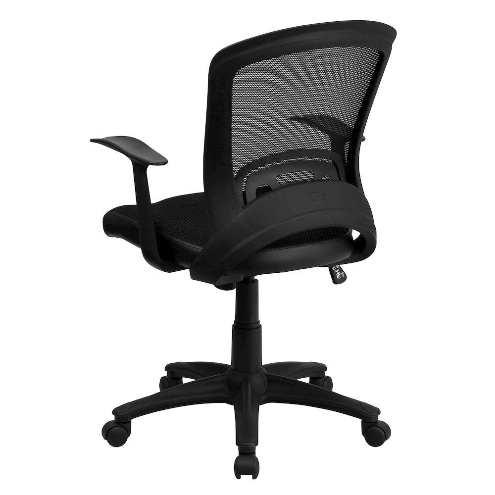 Mid-Back Designer Black Mesh Swivel Task Office Chair with Arms. Picture 8