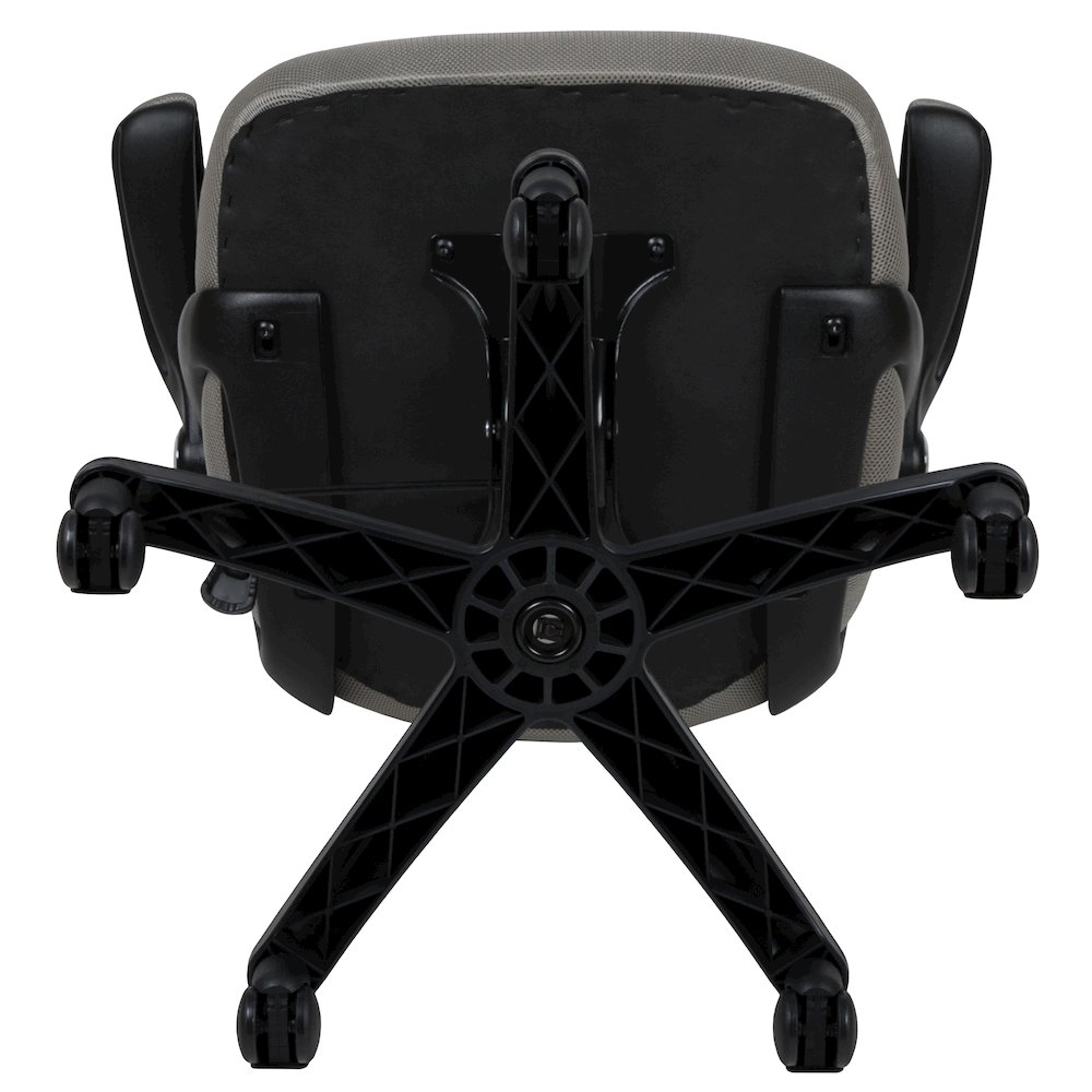 High Back Light Gray Mesh Swivel Office Chair with Black Frame and Flip-up Arms. Picture 13