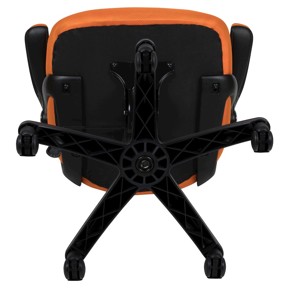 High Back Orange Mesh Swivel Office Chair with Black Frame and Flip-up Arms. Picture 13