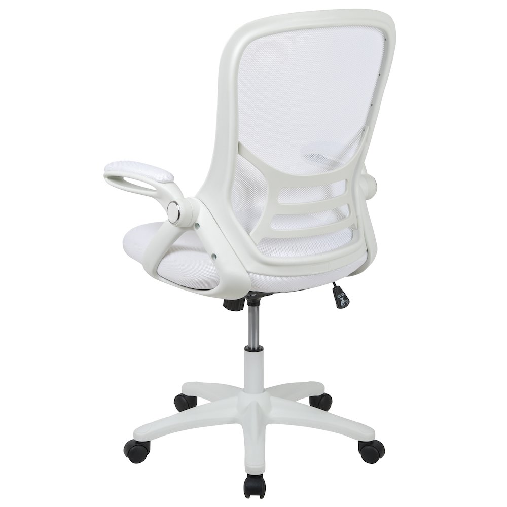 High Back White Mesh Ergonomic Swivel Office Chair. Picture 16
