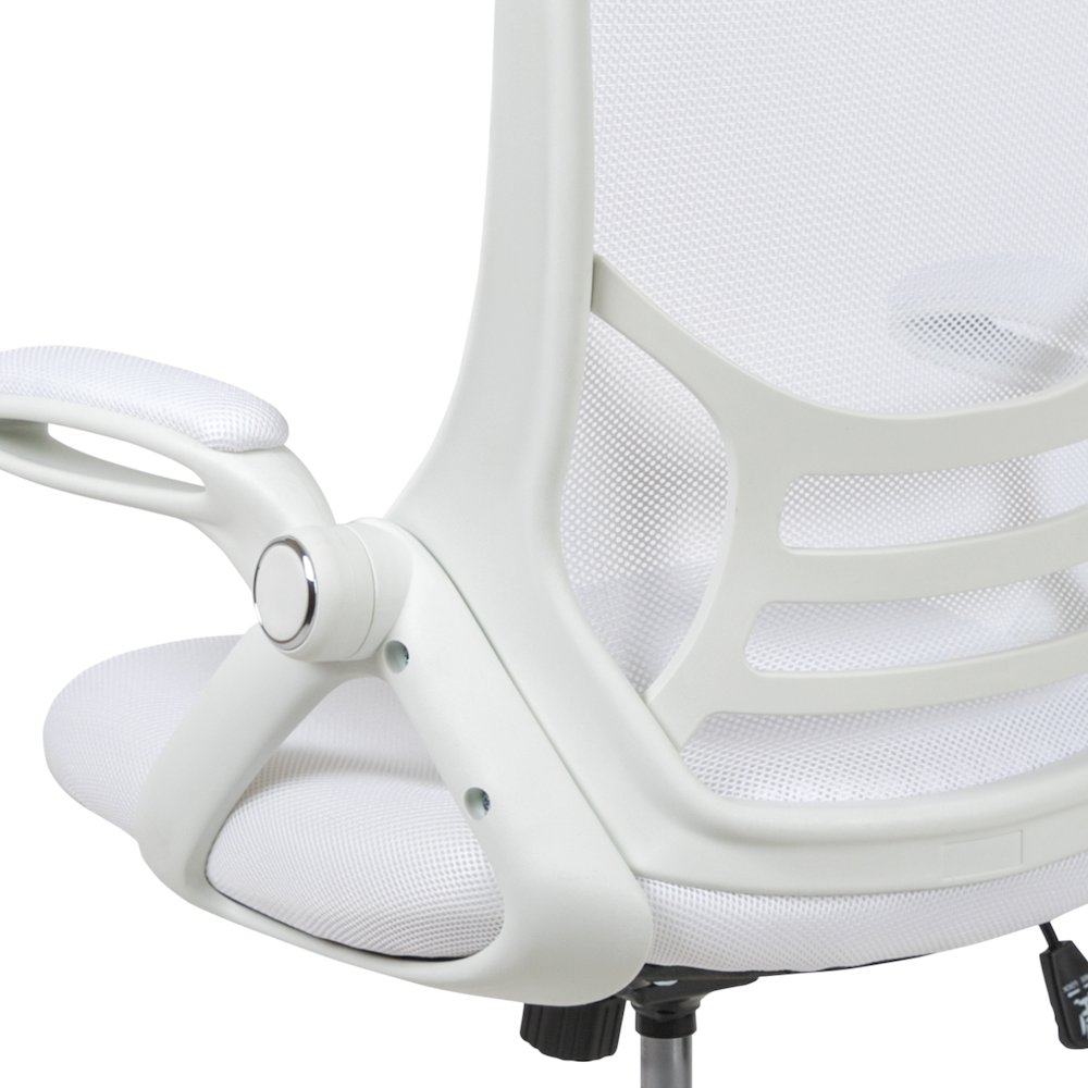 High Back White Mesh Ergonomic Swivel Office Chair. Picture 17