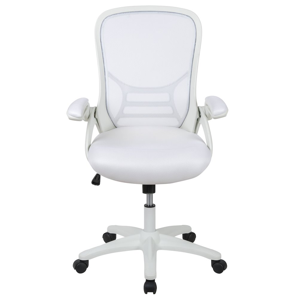 High Back White Mesh Ergonomic Swivel Office Chair. Picture 19