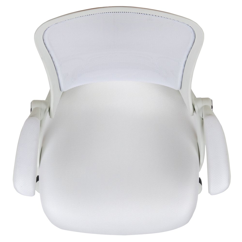 High Back White Mesh Ergonomic Swivel Office Chair. Picture 20
