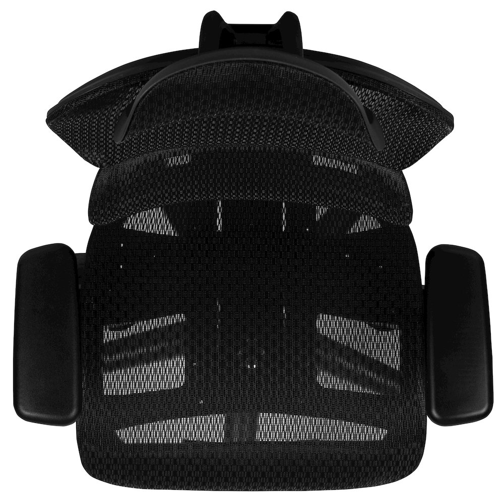 Ergonomic Mesh Office Chair with 2-to-1 Synchro-Tilt, Adjustable Headrest, Lumbar Support, and Adjustable Pivot Arms in Black. Picture 9