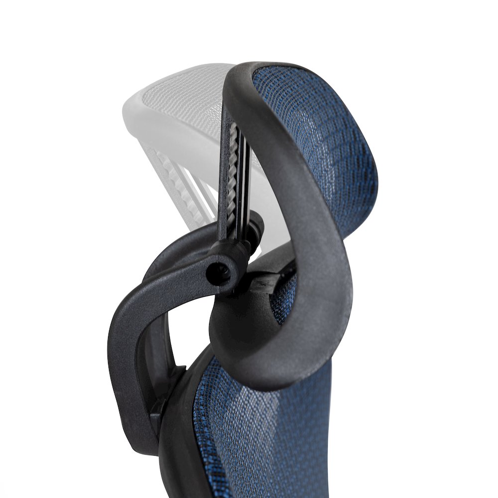 Mesh Office Chair with 2-to-1 Synchro-Tilt,  Adjustable Pivot Arms in Blue. Picture 12