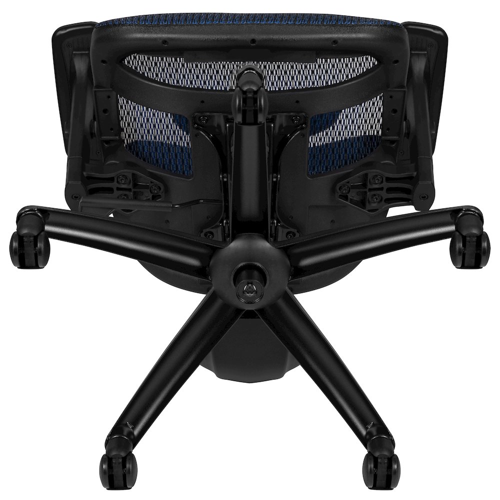 Mesh Office Chair with 2-to-1 Synchro-Tilt,  Adjustable Pivot Arms in Blue. Picture 11