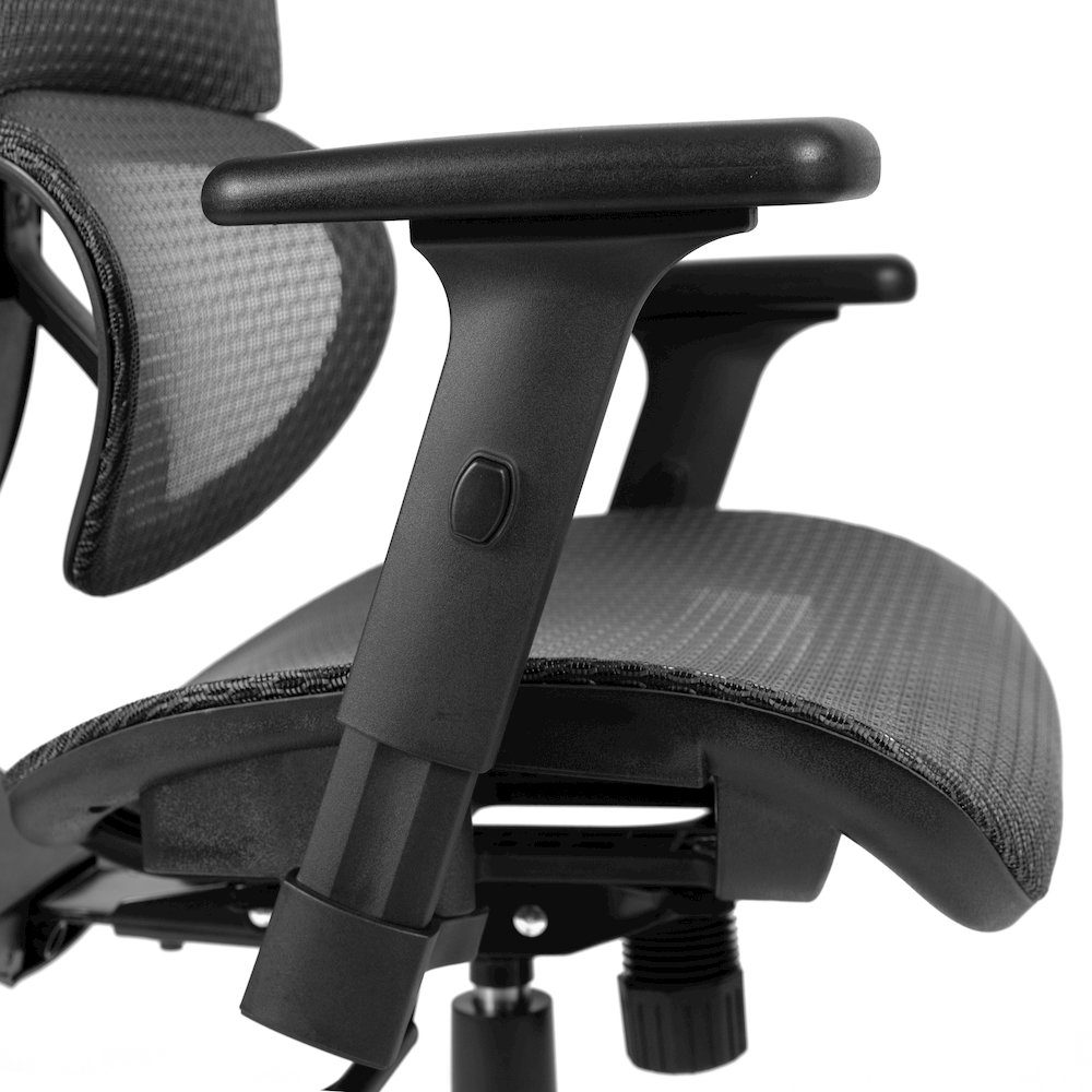 Mesh Office Chair with 2-to-1 Synchro-Tilt,  Adjustable Pivot Arms in Gray. Picture 7