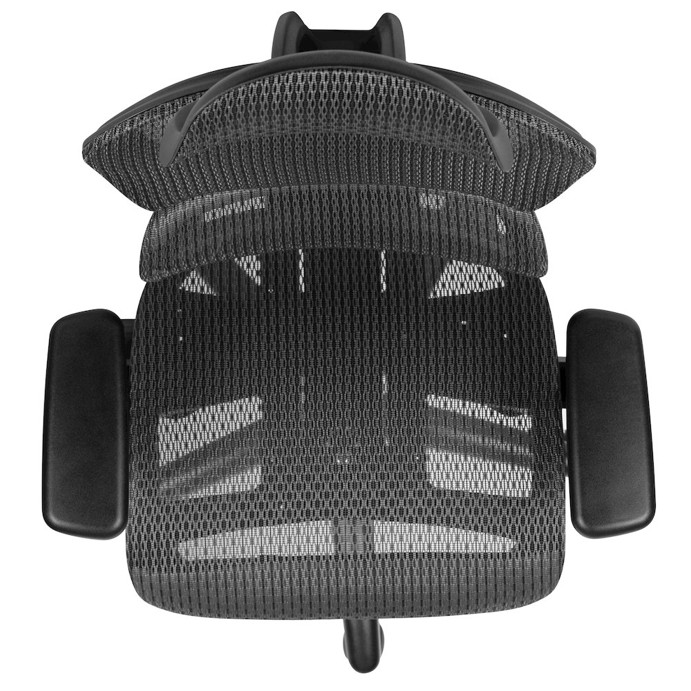 Mesh Office Chair with 2-to-1 Synchro-Tilt,  Adjustable Pivot Arms in Gray. Picture 10