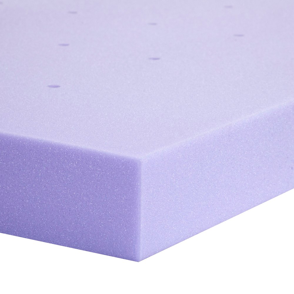 Three-Inch Lavender Infused Queen Memory Foam Mattress Topper, Purple. Picture 7